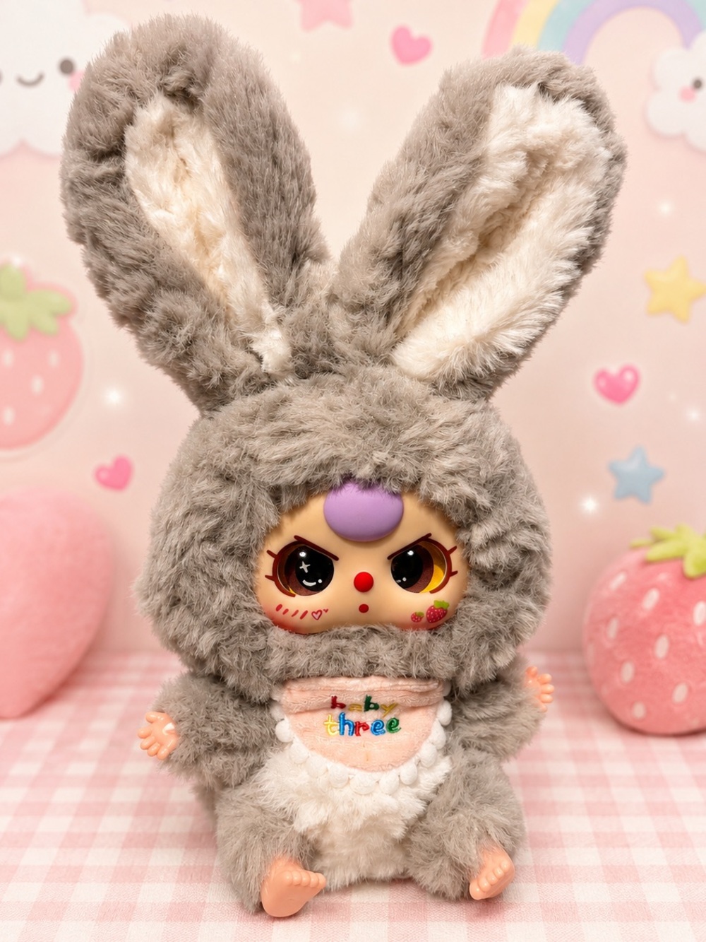 BABY THREE 1st Generation Lily Rabbit Town Confirmed Gray Bunny Dome Eyes
